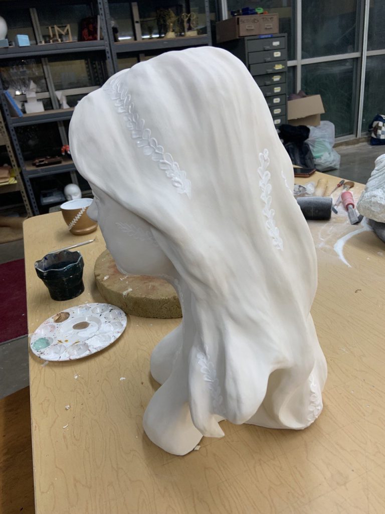 side view of ceramic bust