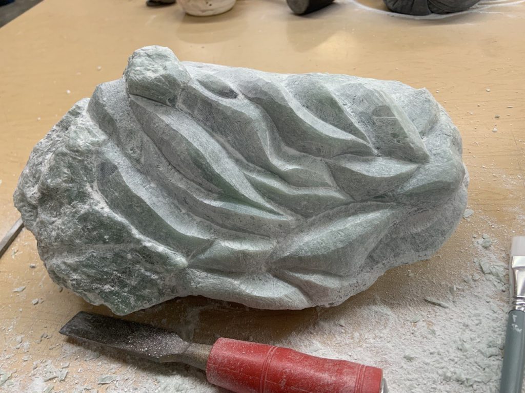 Unfinished stone carving