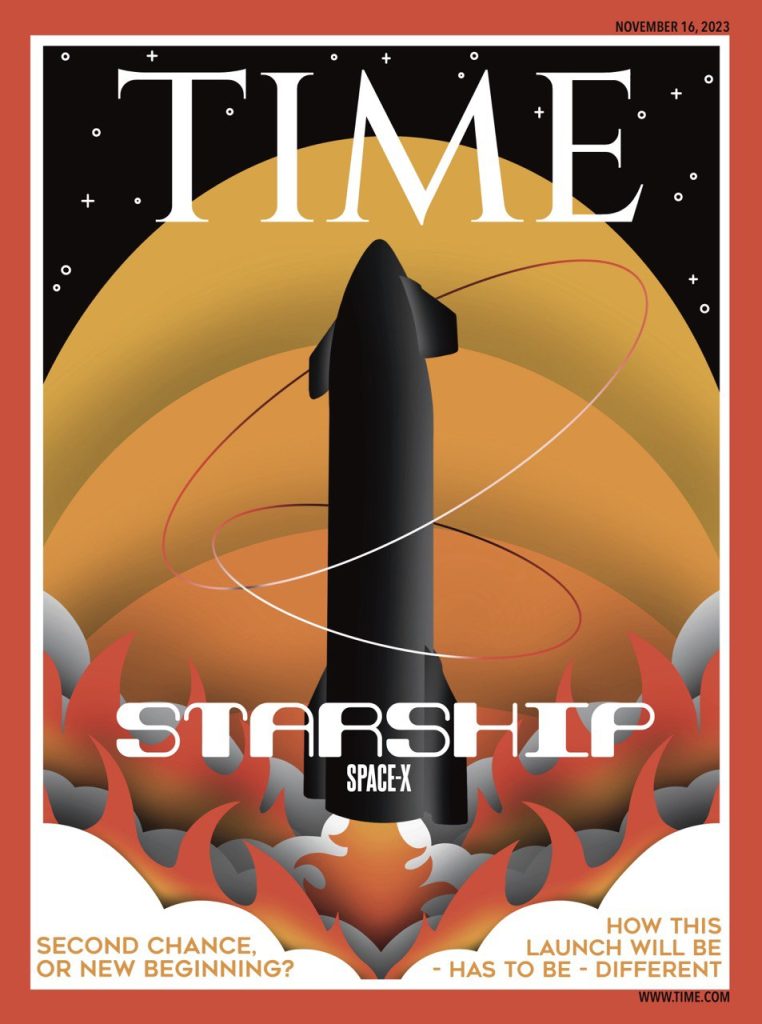 Fake Time Magazine discussing the Space-X Starship Launch